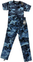 2PC SET Sky Blue Camo BDU Military Cargo Pants & T-Shirt SET | Small Reg NWT