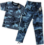 2PC SET Sky Blue Camo BDU Military Cargo Pants & T-Shirt SET | Small Reg NWT