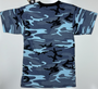 2PC SET Sky Blue Camo BDU Military Cargo Pants & T-Shirt SET | Small Reg NWT