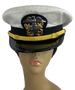 USN Navy Officer White/Khaki Combination Uniform Dress Hat Bancroft Cap Sz 7 EUC