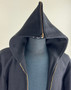 Vintage 1975 West Point Academy Black Wool Jacket, Collar zips to Hood