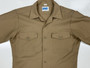 USN Men's US Navy Service Khaki Short Sleeve Uniform Shirt Sz Small USED