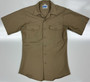 USN Men's US Navy Service Khaki Short Sleeve Uniform Shirt Sz Small USED