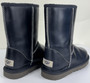 UGG Dark Navy/Black Leather Boots Women's size 6 Classic Uggs Shoes | EUC