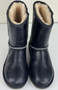 UGG Dark Navy/Black Leather Boots Women's size 6 Classic Uggs Shoes | EUC
