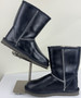 UGG Dark Navy/Black Leather Boots Women's size 6 Classic Uggs Shoes | EUC