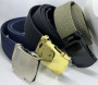 LOT OF 3 BELTS Military Web Belts w/Buckles - Black, OD, Navy - 43" x 1.25" New