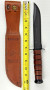 USMC KA-BAR Fighting/Utility Knife w/Leather Sheath Full Size KABAR NWOT