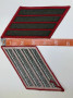 US Marine Corps Male Service Stripe - USMC 4-Stripes Green on Red, Pair, Patches