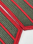 US Marine Corps Male Service Stripe - USMC 4-Stripes Green on Red, Pair, Patches