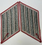US Marine Corps Male Service Stripe - USMC 4-Stripes Green on Red, Pair, Patches