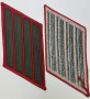US Marine Corps Male Service Stripe - USMC 4-Stripes Green on Red, Pair, Patches