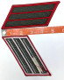 US Marine Corps Male Service Stripe - USMC 3-Stripes Green on Red, Pair, Patches