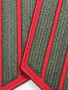 US Marine Corps Male Service Stripe - USMC 3-Stripes Green on Red, Pair, Patches