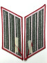 US Marine Corps Male Service Stripe - USMC 3-Stripes Green on Red, Pair, Patches
