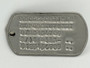 Debossed (recessed) Text, Characters Available for this type, Dull Silver Military Dog Tag