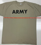 Army Tan PT T-Shirt w/Black "Army" Letters Size Large  NEW