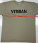 Veteran Tan PT T-Shirt w/Black "VETERAN" Letters Size Large  NEW