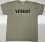 Veteran Tan PT T-Shirt w/Black "VETERAN" Letters Size Large  NEW