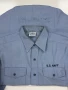 Vintage 1990's USGI US Navy Men's Chambray Utility Work Shirt Blue Military USN Issued