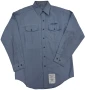 Vintage 1990's USGI US Navy Men's Chambray Utility Work Shirt Blue Military USN Issued