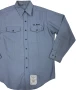 Vintage 1990's USGI US Navy Men's Chambray Utility Work Shirt Blue Military USN Issued