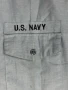 Vintage 1990's USGI US Navy Men's Chambray Utility Work Shirt Blue Military USN Issued