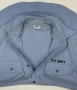 USGI US Navy Men's Chambray Utility Work Shirt Short Sleeve Blue USN Issued