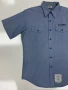 USGI US Navy Men's Chambray Utility Work Shirt Short Sleeve Blue USN Issued