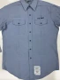 Vintage 1990's USGI US Navy Men's Chambray Utility Work Shirt Blue Military USN Issued