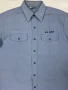 Vintage 1990's USGI US Navy Men's Chambray Utility Work Shirt Blue Military USN Issued