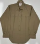 USGI Men's Creighton USMC Khaki Long Sleeve Dress Shirt Size: 16.5-34 GUC