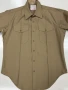 USGI Men's Creighton USMC Khaki Long Sleeve Dress Shirt Size: 16.5-34 GUC