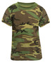 Kid's Woodland Camo Short Sleeve Military T-Shirt | 6703
