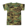 Kid's Woodland Camo Short Sleeve Military T-Shirt | 6703