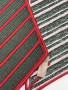 US Marine Corps Male Service Stripe - USMC 7-Stripes Green on Red, Pair, Patches