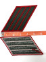 US Marine Corps Male Service Stripe - USMC 4-Stripes Green on Red, Pair, Patches