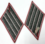 US Marine Corps Male Service Stripe - USMC 4-Stripes Green on Red, Pair, Patches