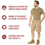 Men's Desert Digital Camouflage Military Tactical BDU Cargo Shorts | Rothco 65416