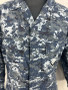 USGI Men's Small Short NWU Navy Blue Digital Camo BDU Shirt Button-Up Coat