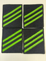 LOT OF 4 GENUINE US NAVY E3 RATING BADGE: AIRMAN - GREEN CHEVRONS ON BLUE SERGE
