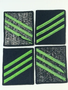 LOT OF 4 GENUINE US NAVY E3 RATING BADGE: AIRMAN - GREEN CHEVRONS ON BLUE SERGE