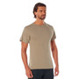 Khaki Solid Color Short Sleeve Crew Neck T-Shirt | Poly/Cotton Blend 6763 Khaki Solid Color Short Sleeve Crew Neck T-Shirt | Poly/Cotton Blend 6763