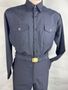 USN Men's Officer Black Navy Service Uniform | 3PC Set - Shirt, Pants, Belt | Med EUC