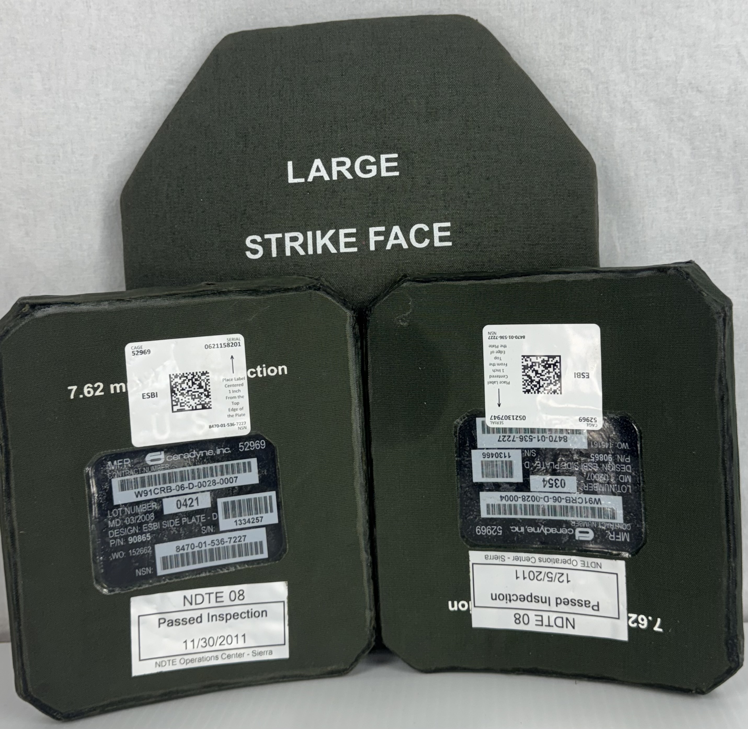 USGI Military Issue ESAPI Ballistic Plate Insert Sz Large & Side