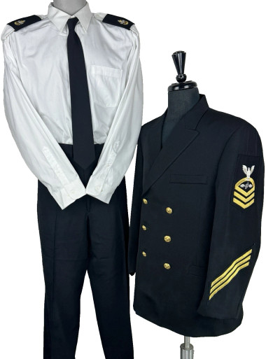 navy cpo dress blues Vintage US Chief Petty Officer Service Blue Uniform 4-Piece Set enlisted navy dress blues