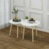 Set of 2 Round Dining Tables, Wood, Scandinavian Nordic Nested Tables,