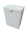 Resin Large/Medium Laundry Clothes Basket with Lid, Lock and Lining Storage Basket with Removable Lining - White 