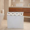 White Toilet Roll Holder Bathroom Storage Box With Insert Handle