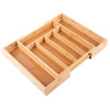 Vencier Cutlery Tray for Drawer - Bamboo Adjustable Cutlery Organiser Tray - Bamboo Cutlery Tray 5 to 7 Compartments